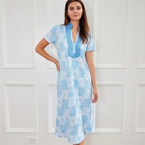 Sail to Sable Blue and White Maxi Dress